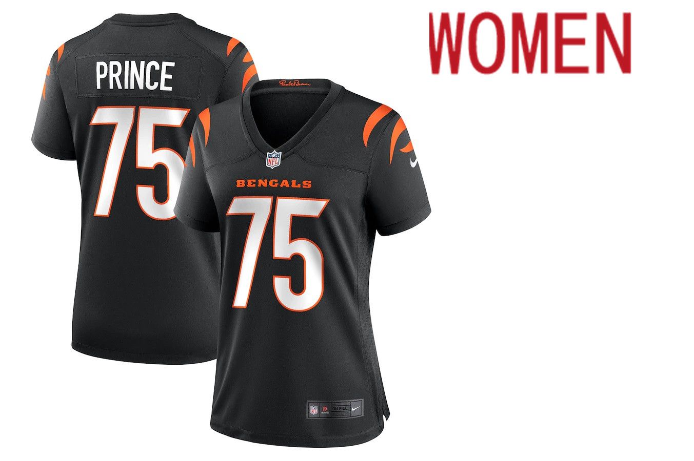 Women Cincinnati Bengals #75 Isaiah Prince Nike Black Game Player NFL Jersey